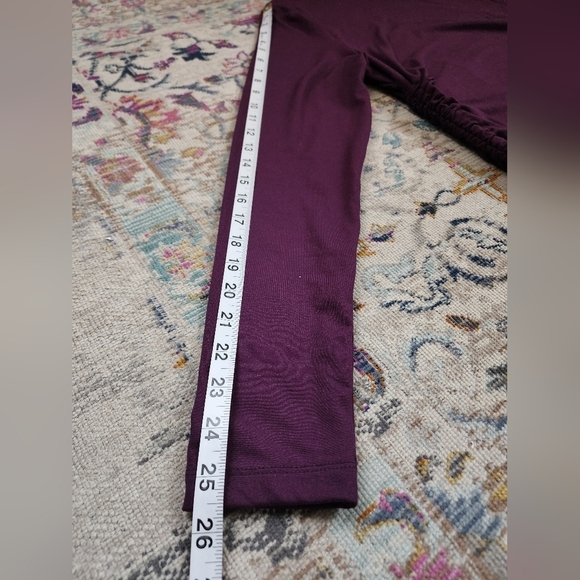 Forever 21 Women's Plum Lg Sleeve Adjustable Lenght Side Gathering Dress, sz 1XL - Picture 9 of 9